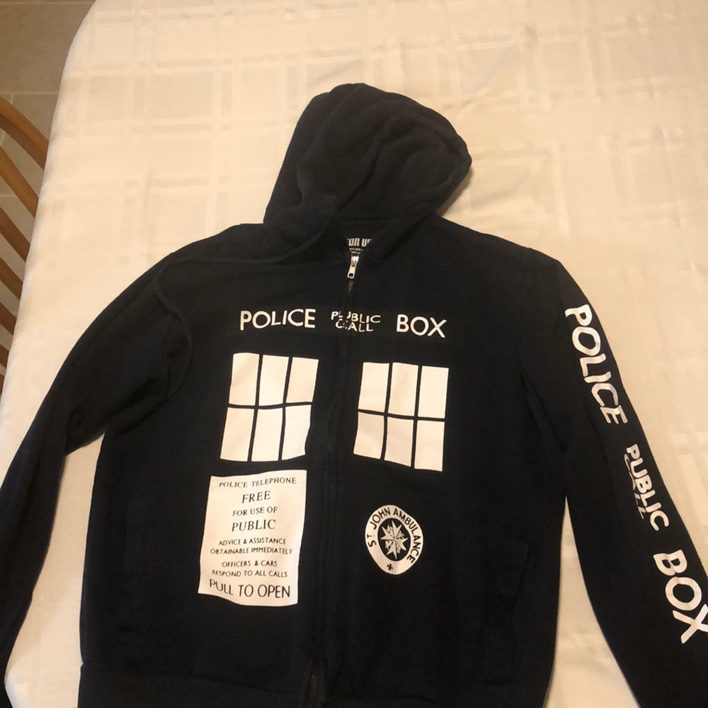 TARDIS doctor who medium jacket with hoodie!